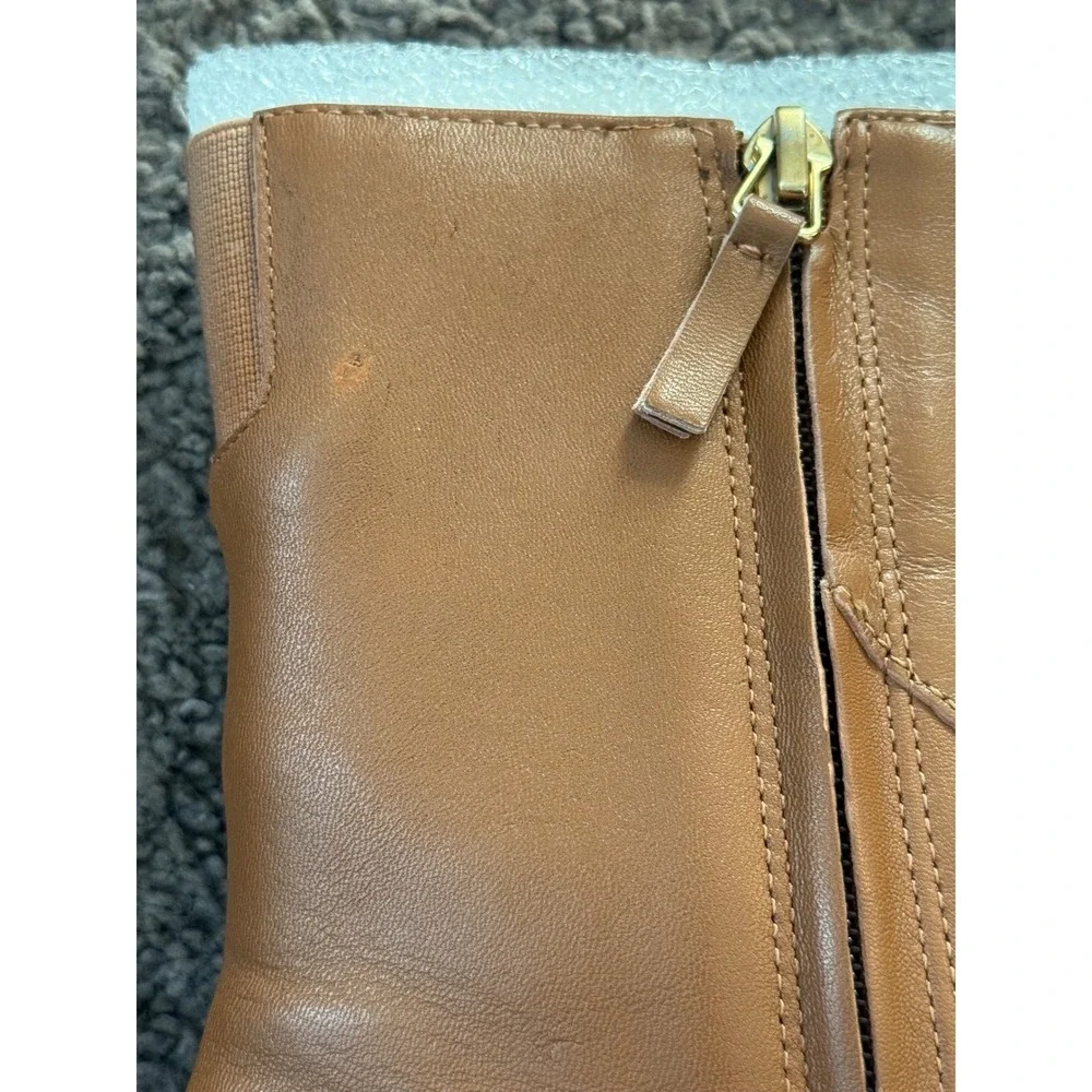 Naturalizer Harlene Leather Heeled Ankle Boots Women's Size 9.5M Tan Brown‎
